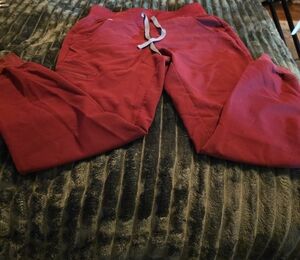 Figs Red Jogger Sweatpants